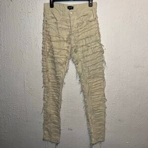 BoohooMan Thrashed Shredded Stacked Heavily Distressed Men’s Jeans 30